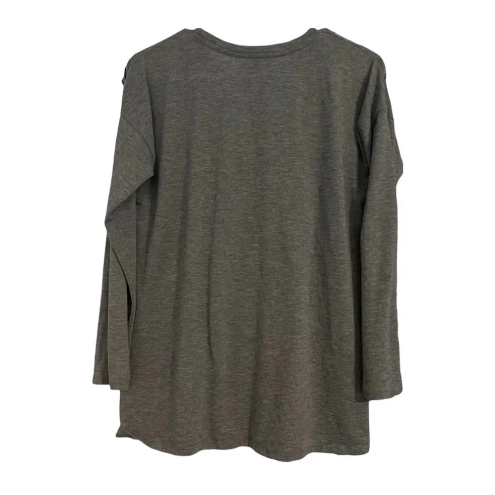 signiture studio womens long sleeve shirt gray size large - Picture 2 of 5